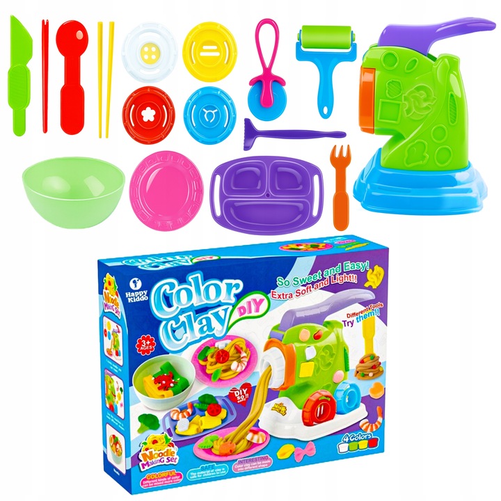 Ciastolina makaron maszynka ciasto masa plastyczna zestaw kreatywny 18w1