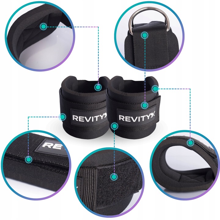 UCHWYTY OPASKI NA KOSTKI DO WYCIĄGU DO TRENINGU NÓG I POŚLADKÓW 2 SZT.