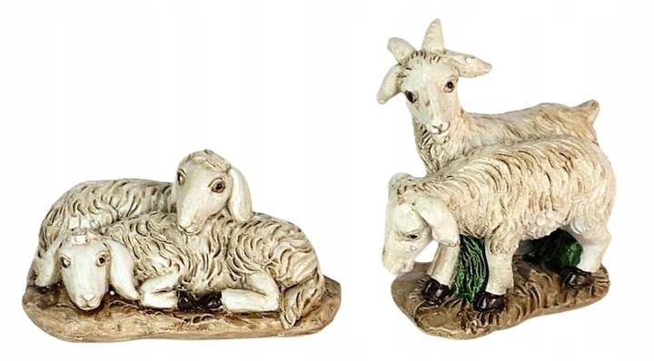 Zestaw 2 figurek z owieczkami do Szopki Bożonarodzeniowej do figurek 9-10cm