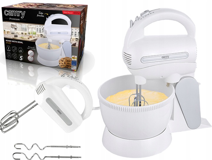 Mikser ręczny z misą Camry CR4213 600W biały