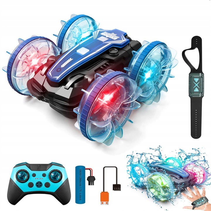 AMFIBIA AUTO SAMOCHÓD RC 4X4 TWISTER STEROWANE GESTAMI Z ŚWIATŁEM