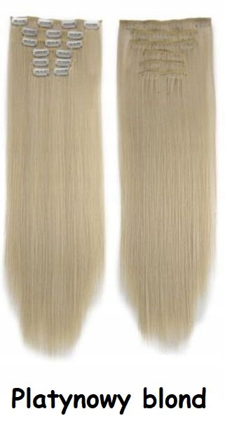 KOLORY różne CLIP IN 6 taśm doczepiane włosy pasemka 60cm jak NATURALNE