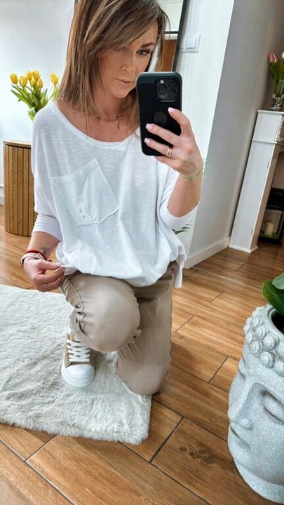 BY O LA LA! BLUZKA BASIC WĘZEŁ BIAŁA UNI