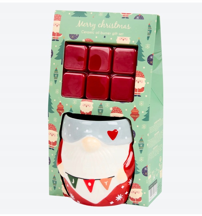 Ceramiczny kominek + wosk zapachowy piernik Mikołaj kominek tealight GRATIS