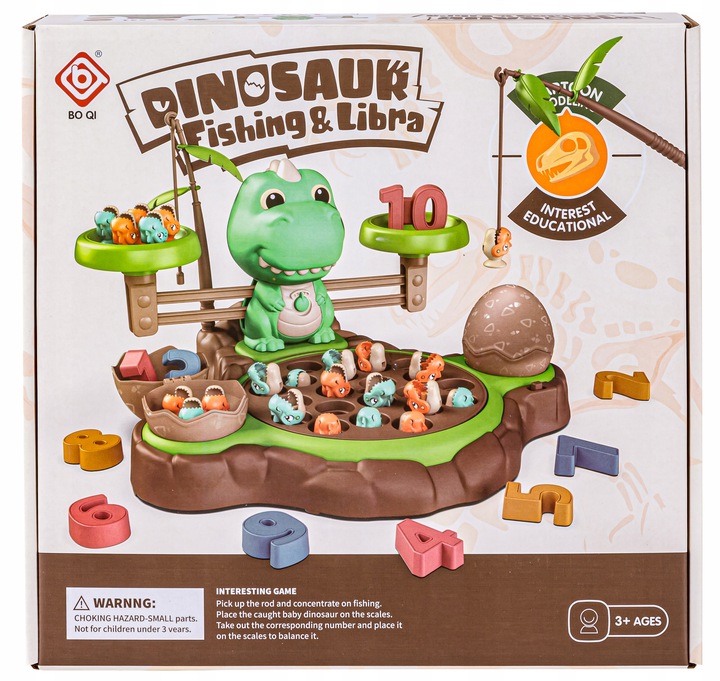 EDUKACYJNA GRA WAGA szalkowa DINOZAUR WĘDKOWANIE Równoważnia Łowienie Rybek