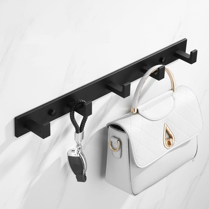 WIESZAK ŁAZIENKOWY HACZYK ŚCIENNY NA RĘCZNIKI CZARNY LOFT PRZYKRĘCANY KOŁKI