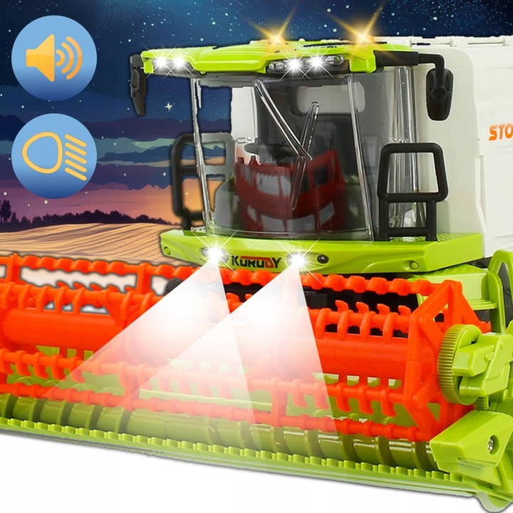 Kombajn Zdalnie Sterowany Pilot R/C Traktor Generator DYMU Światła Dźwięk