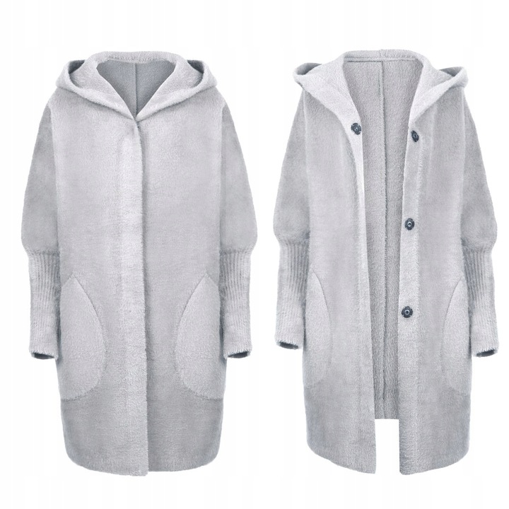 PŁASZCZ ALPAKA KAPTUR WEŁNA OVERSIZE KOLORY