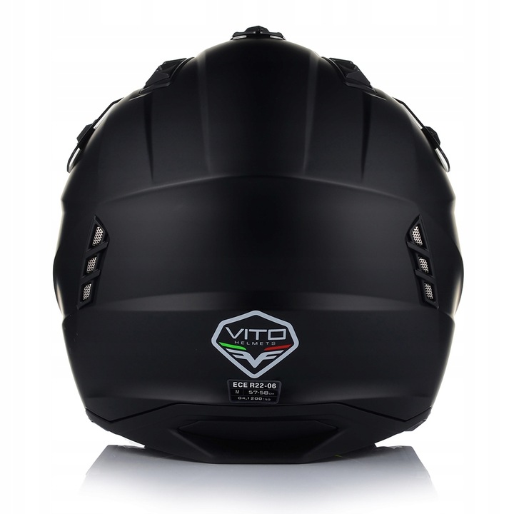 KASK MOTOCYKLOWY 4w1 VITO PREDATOR MATT ODPINANA SZCZĘKA + DASZEK + 2xSZYBA