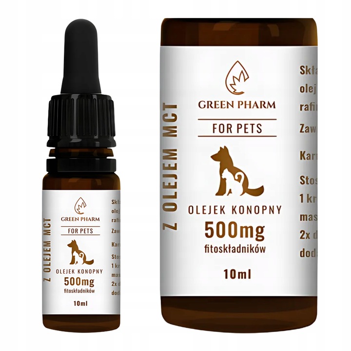 Olejek CBD dla Psa i Kota 5% 500 mg | Weterynaryjny | Bez THC | Bezsmakowy