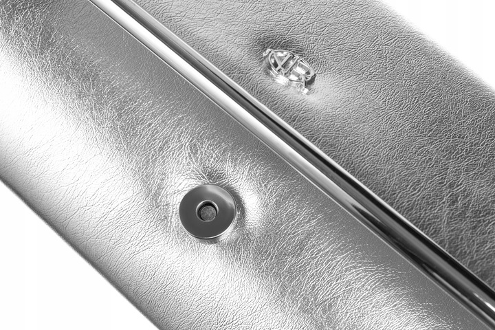 Damska torebka wizytowa kopertówka wieczorowa modna weselna srebrna Rovicky