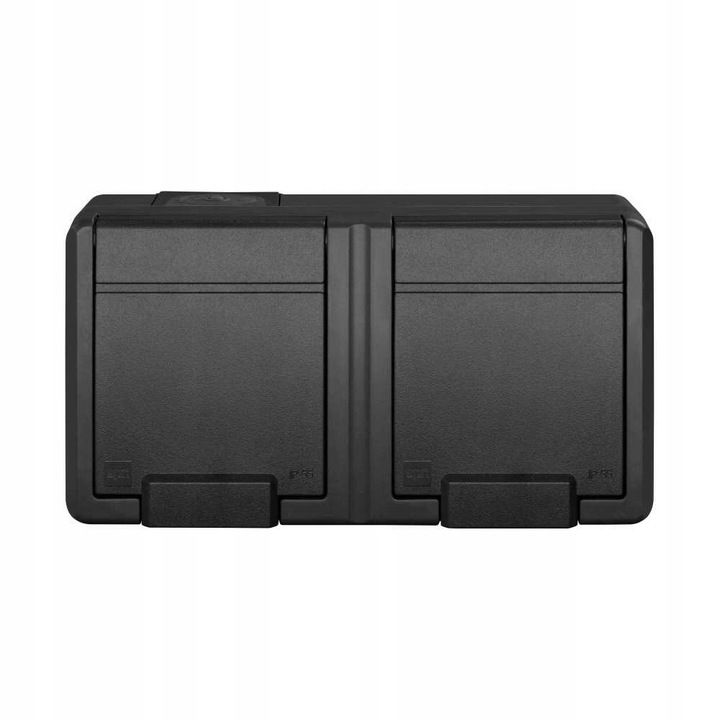 GNIAZDO HERMETYCZNE PODWÓJNE AQUANT 2K 2x2P+Z IP55 ANTRACYT EPN 5042-17