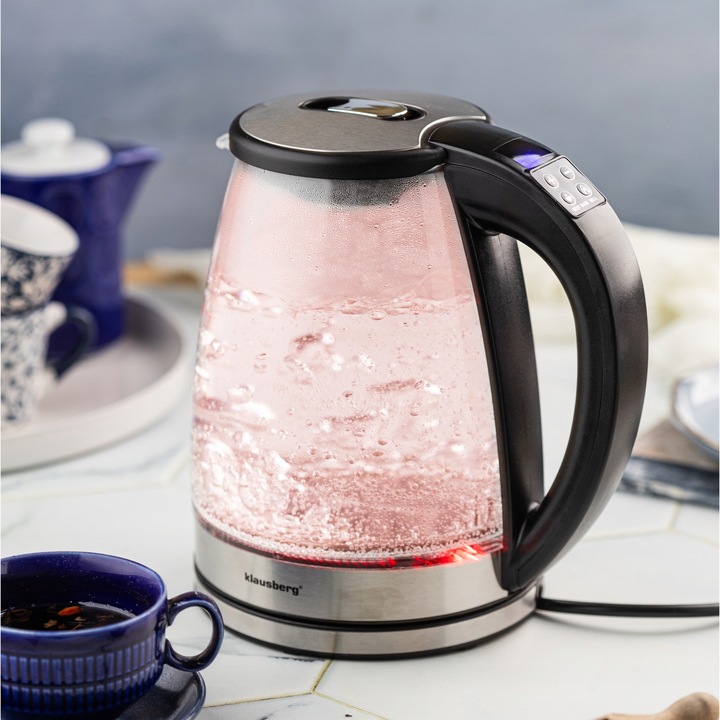 Czajnik elektryczny szklany Regulacja Temp. Klausberg KB-7887 1.8L LED LCD