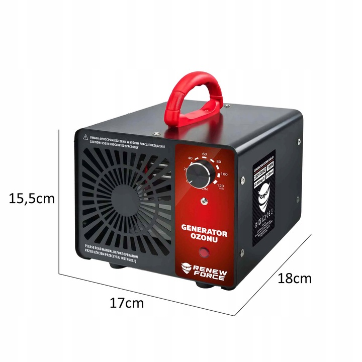 Ozonator do Samochodu Generator Ozonu Oczyszczacz do Powietrza 60 000 MG/H