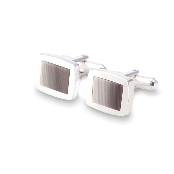 Prezent Spinki do mankietów z krzemieniem | Srebro