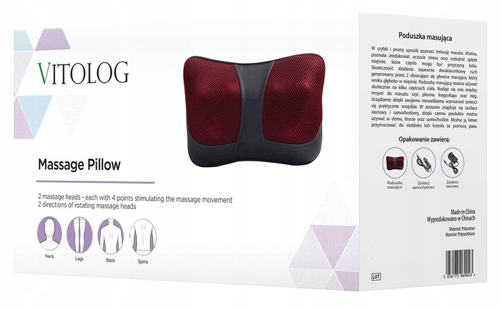 Poduszka masująca shiatsu masażer do pleców karku