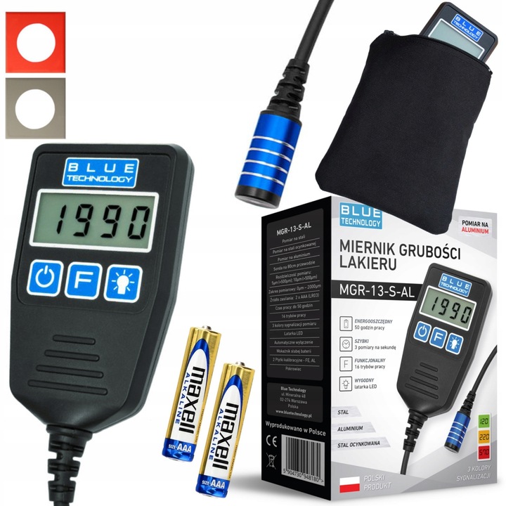 MIERNIK GRUBOŚCI LAKIERU czujnik tester MGR13-S-AL