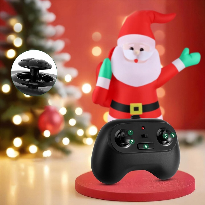 ŚWIĄTECZNY NADMUCHIWANY MIKOŁAJ 110CM Z MUZYKĄ I PILOTEM 2.4GHZ