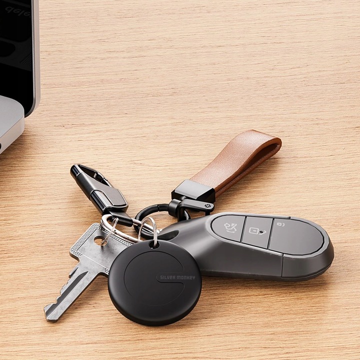 Lokalizator Silver Monkey Tag silikonowy kompatybilny z Apple Find My +etui