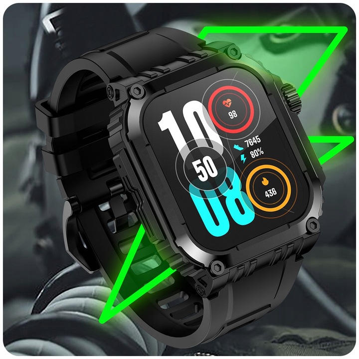 SMARTWATCH MĘSKI ZEGAREK FUNKCJA GPS ROZMOWY POLSKIE MENU TĘTNO 410mAh