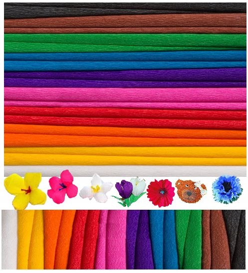 Bibuła marszczona szkolna 25x200 10 kolorów MIX Happy Color do wyprawki