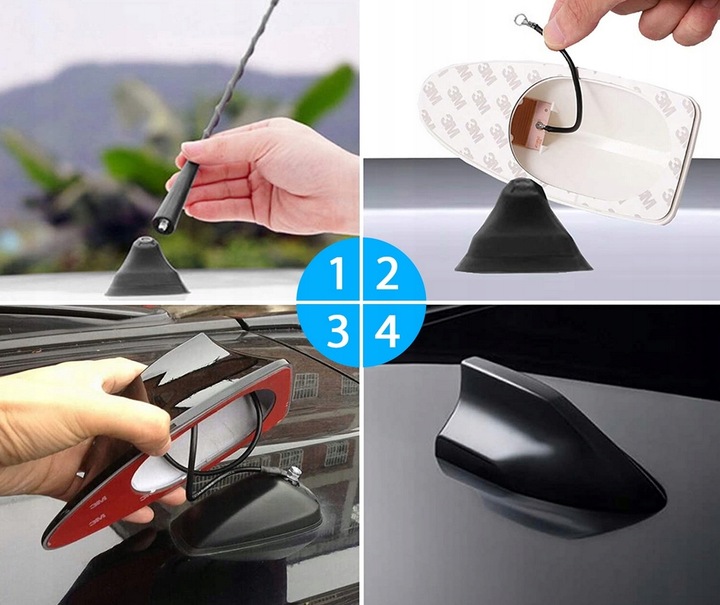 ANTENA NA DACH PŁETWA REKINA Z WZMACNIACZEM SHARK