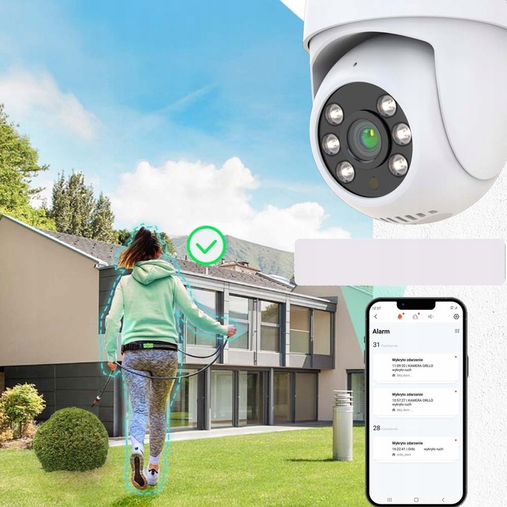 Kamera IP WiFi Zewnętrzna Obrotowa Bezprzewodowa 4Mpx ORLLO TZ2 PRO +GRATIS