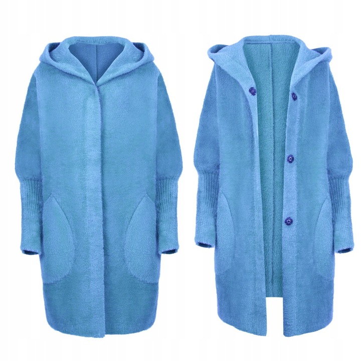 PŁASZCZ ALPAKA KAPTUR WEŁNA OVERSIZE KOLORY