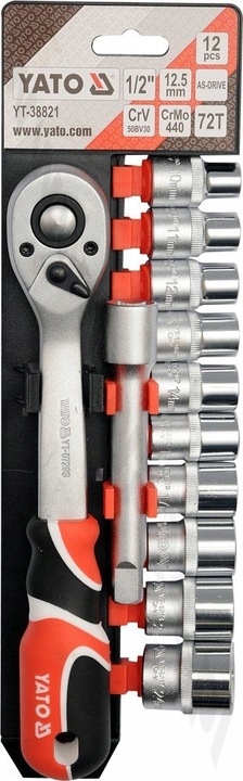 YATO KOMPLET NASADEK Z AKCESORIAMI 1/2", 12CZ