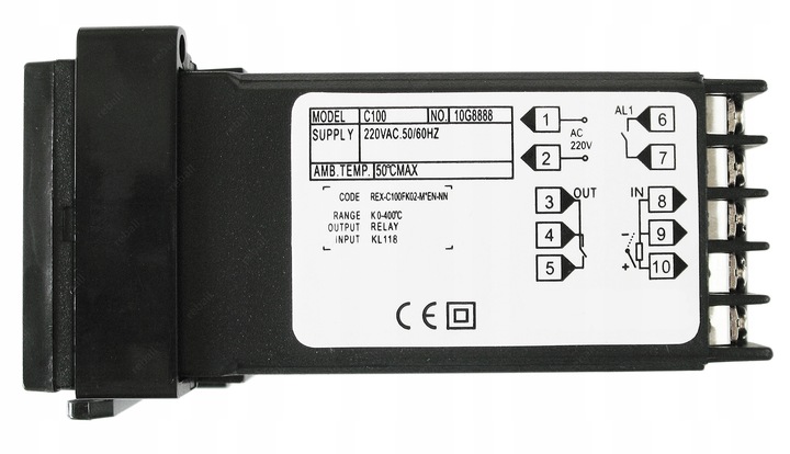 ZESTAW STEROWNIK REGULATOR TEMPERATURY PID REX-C100M + CZUJNIK TYPU K 800°C