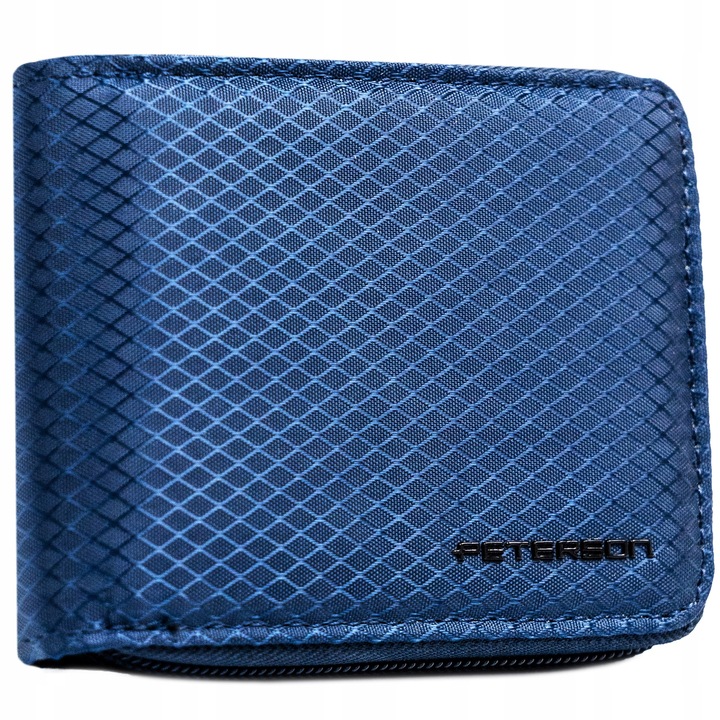 Portfel męski elegancki mały slim wallet Peterson na suwak na karty RFID