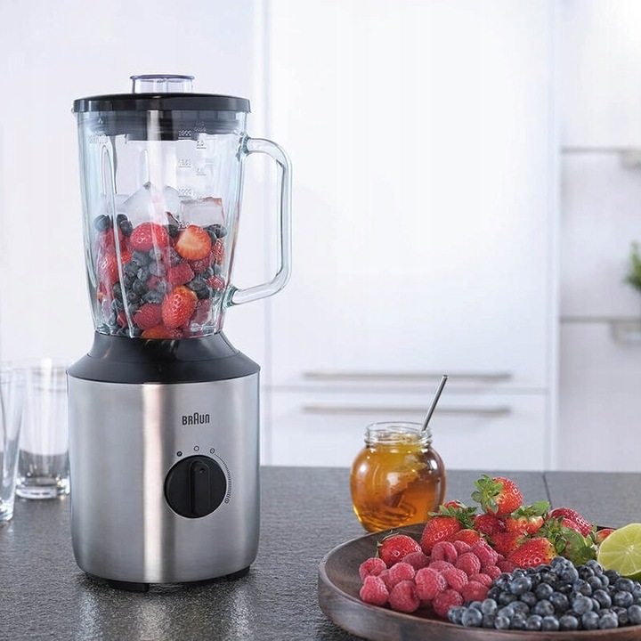 Blender kielichowy Braun JB3272 SI 800W PowerBlend 1,5L+2 Kubki Smoothie2Go