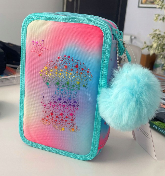 PIÓRNIK TRZYKOMOROWY Z WYPOSAŻENIEM DLA DZIEWCZYNKI OMBRE KOT PIES KOTKIEM