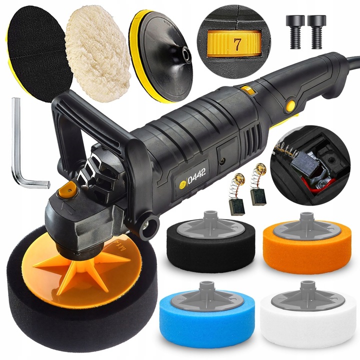 POLERKA Samochodowa Szlifierka 2600W z REGULACJĄ Obrotów + 4x GĄBKA MP0442