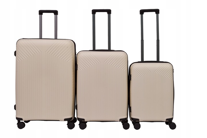 Komplet Wytrzymałych Walizek Podróżnych BAGIA Z Polipropylenu + GRATIS