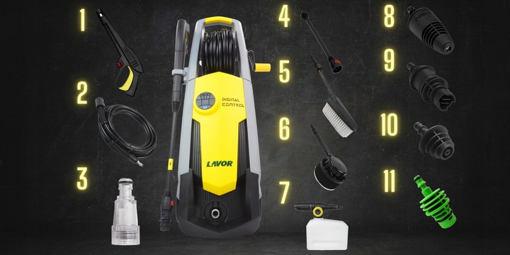 MOCNA MYJKA CIŚNIENIOWA LAVOR ALU FLEX STRONG X7 2500W 180BAR GOTOWY ZESTAW