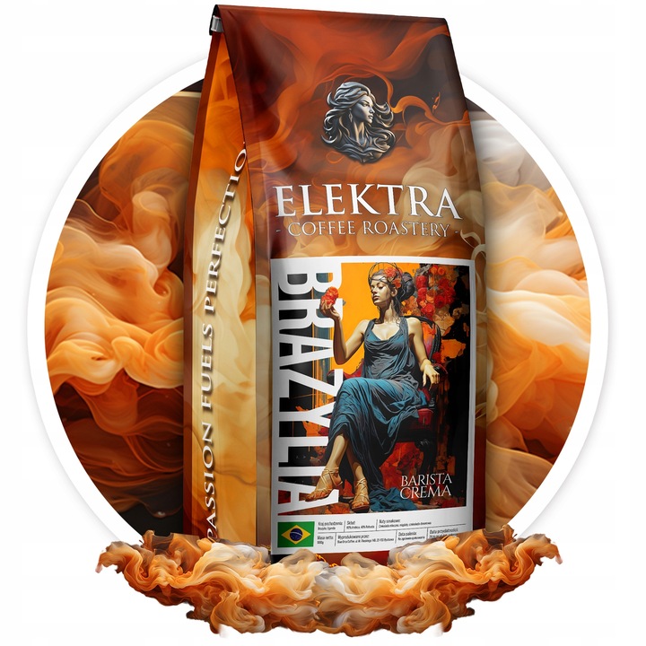 Kawa Ziarnista BRAZYLIA- CREMA - ŚWIEŻO PALONA 2x1kg -PALARNIA KAWY ELEKTRA
