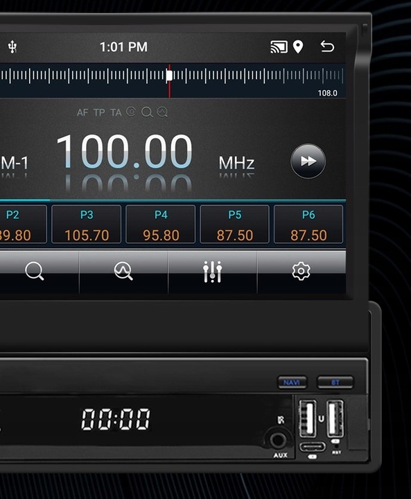 RADIO SAMOCHODOWE 1 DIN ANDROID 13 GPS USB WIFI WYSUWANY PILOT CARPLAY