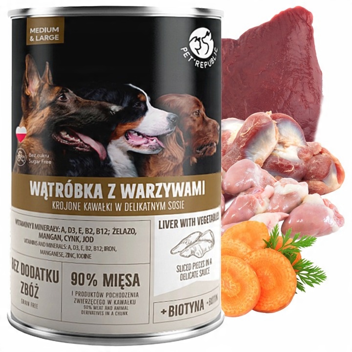 PET REPUBLIC kawałki w sosie Mix Smaków karma dla psa mokra 18 x 1250g