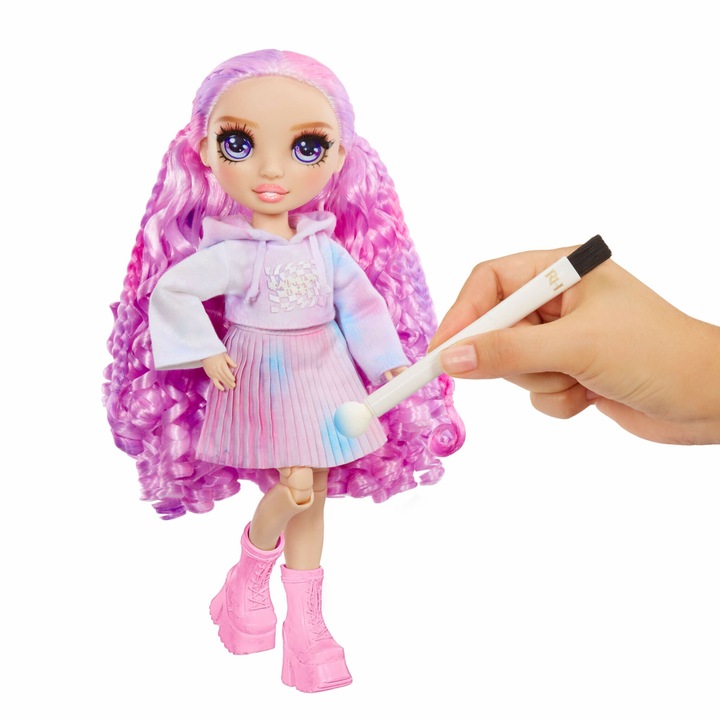 RAINBOW HIGH WATERCOLOR & CREATE LALKA DO MALOWANIA FIOLETOWE OCZY 507581