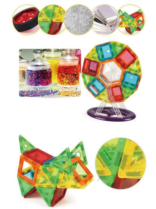 KLOCKI MAGNETYCZNE 3D MAGNETIC EDUKACYJNE NEODYMOWE PANELE DLA DZIECI