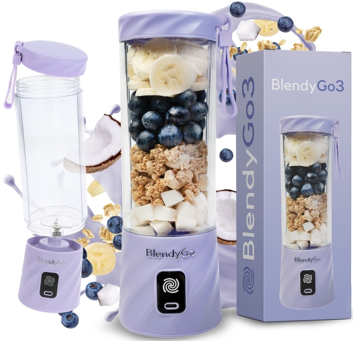 Blender bezprzewodowy BlendyGo 3 550 ml Lawendowy