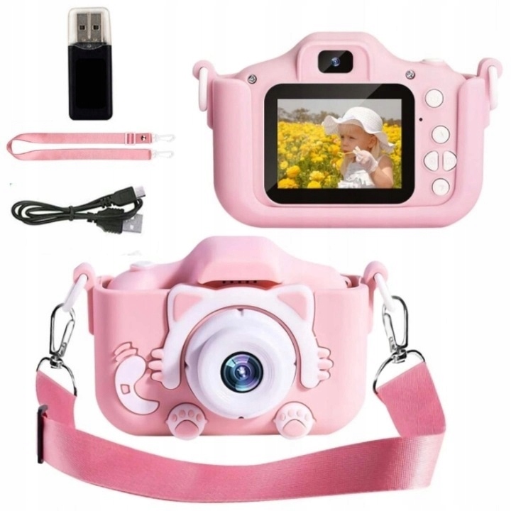 Aparat cyfrowy fotograficzny dla dzieci KOTEK gry prezent zabawa kamera