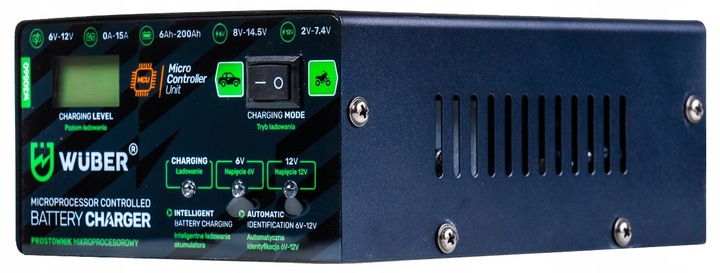 PROSTOWNIK 6V i 12V MIKROPROCESOROWY ŁADOWARKA DO AKUMULATORA NAPRAWA 15A
