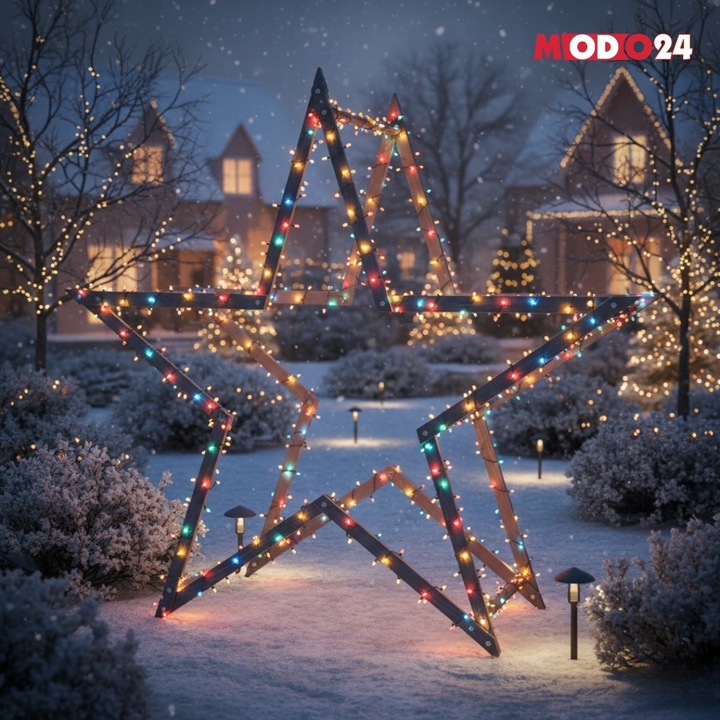 Gwiazda świąteczna 3D ulepszona z koziołków ModoStar 189cm drewno IMPREGNAT