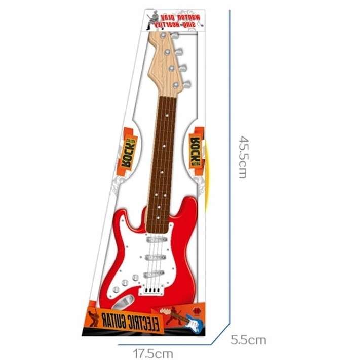 GITARA ROCKOWA DLA DZIECI GRA STRUNY INSTRUMENT