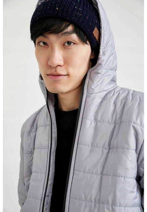 DEFACTO SZARA KURTKA MĘSKA PIKOWANA S 1BDC