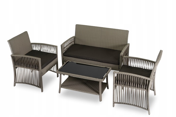 Zestaw Mebli Ogrodowych Technorattan Taras Ogród Komplet Brązowy FILADELFIA