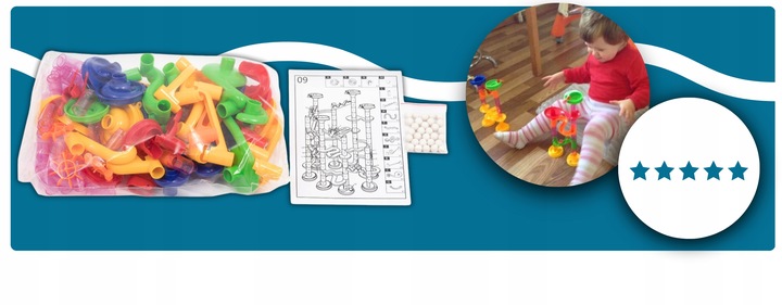 TOR KULKOWY KULODROM KLOCKI KONSTRUKCYJNE ZESTAW 105 EL KULKI 30 KULEK