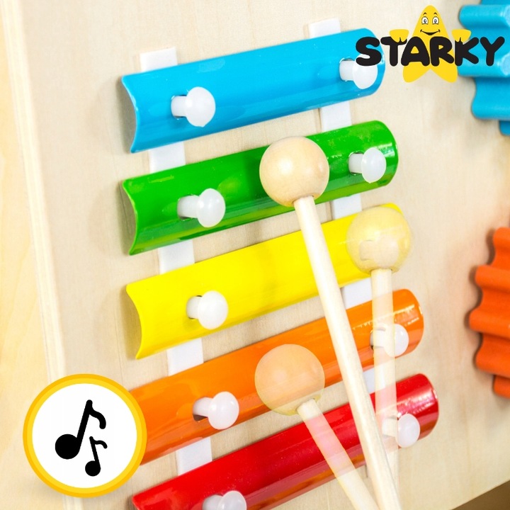 Prezent na roczek jeździk pchacz drewniany chodzik tablica manipulacyjna